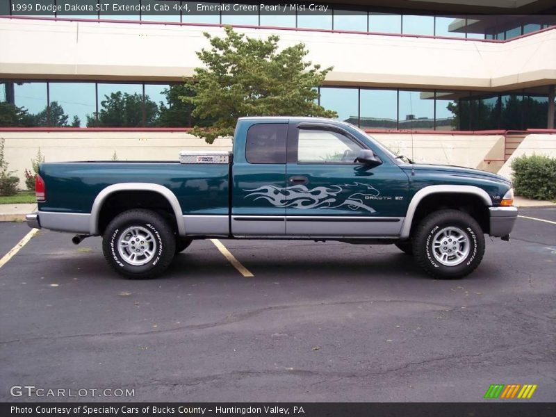 Emerald Green Pearl / Mist Gray 1999 Dodge Dakota SLT Extended Cab 4x4
