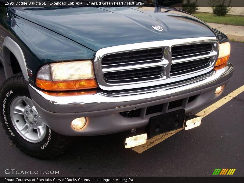 Emerald Green Pearl / Mist Gray 1999 Dodge Dakota SLT Extended Cab 4x4