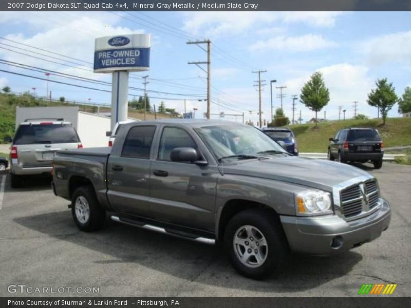 Mineral Gray Metallic / Medium Slate Gray 2007 Dodge Dakota SLT Quad Cab 4x4