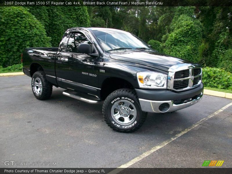 Brilliant Black Crystal Pearl / Medium Slate Gray 2007 Dodge Ram 1500 ST Regular Cab 4x4