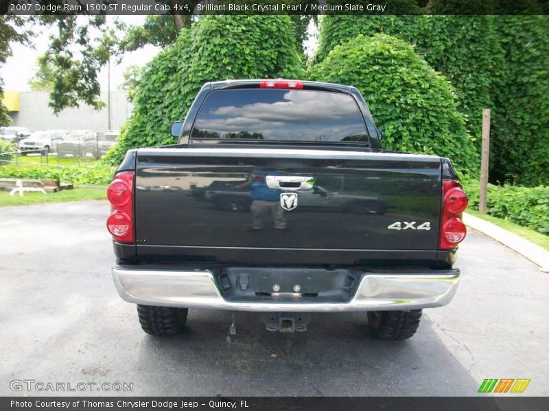 Brilliant Black Crystal Pearl / Medium Slate Gray 2007 Dodge Ram 1500 ST Regular Cab 4x4