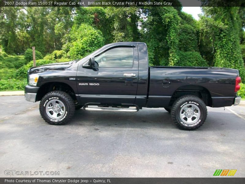 Brilliant Black Crystal Pearl / Medium Slate Gray 2007 Dodge Ram 1500 ST Regular Cab 4x4