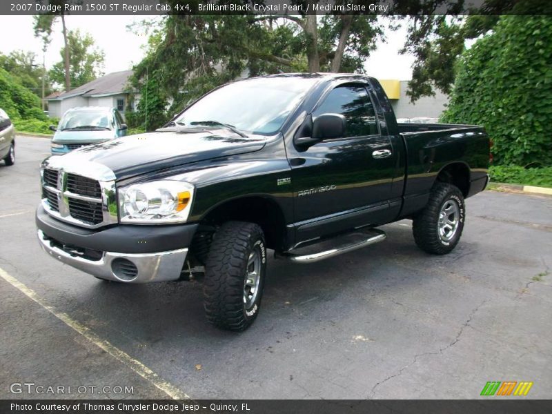 Brilliant Black Crystal Pearl / Medium Slate Gray 2007 Dodge Ram 1500 ST Regular Cab 4x4