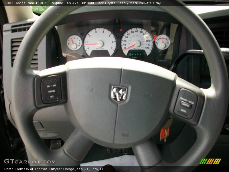 Brilliant Black Crystal Pearl / Medium Slate Gray 2007 Dodge Ram 1500 ST Regular Cab 4x4