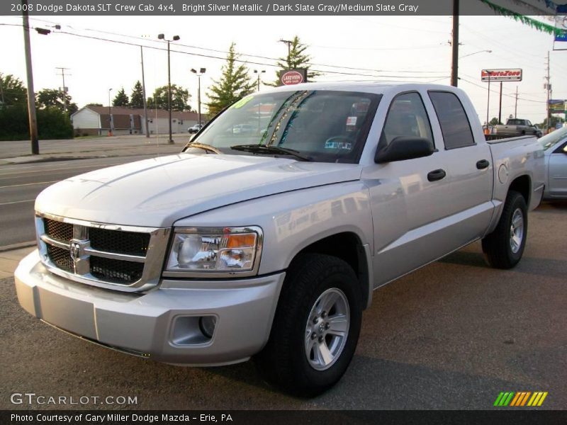 Bright Silver Metallic / Dark Slate Gray/Medium Slate Gray 2008 Dodge Dakota SLT Crew Cab 4x4