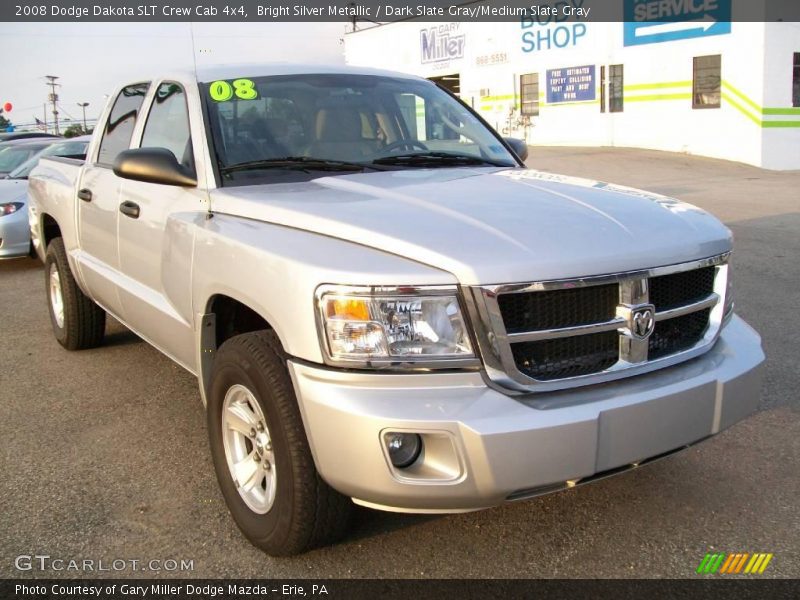 Bright Silver Metallic / Dark Slate Gray/Medium Slate Gray 2008 Dodge Dakota SLT Crew Cab 4x4