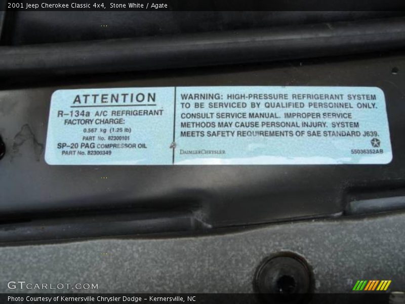 Stone White / Agate 2001 Jeep Cherokee Classic 4x4