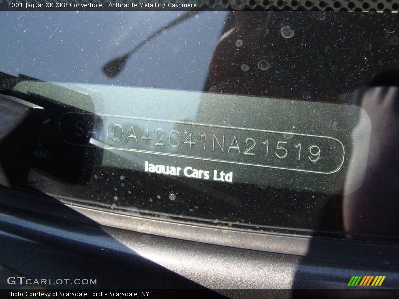 Anthracite Metallic / Cashmere 2001 Jaguar XK XK8 Convertible