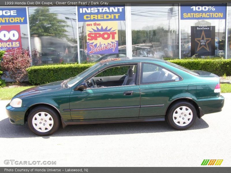 Clover Green Pearl / Dark Gray 1999 Honda Civic DX Coupe