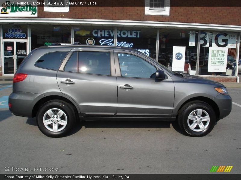 Steel Gray / Beige 2009 Hyundai Santa Fe GLS 4WD