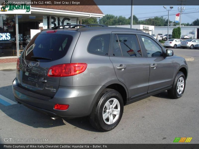 Steel Gray / Beige 2009 Hyundai Santa Fe GLS 4WD