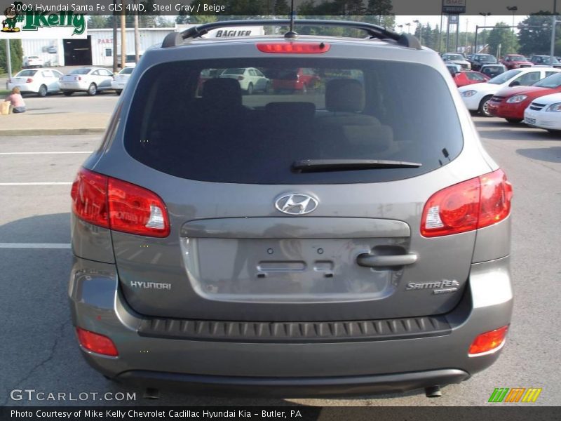 Steel Gray / Beige 2009 Hyundai Santa Fe GLS 4WD