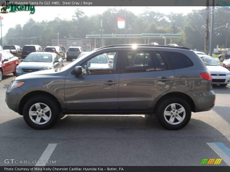 Steel Gray / Beige 2009 Hyundai Santa Fe GLS 4WD