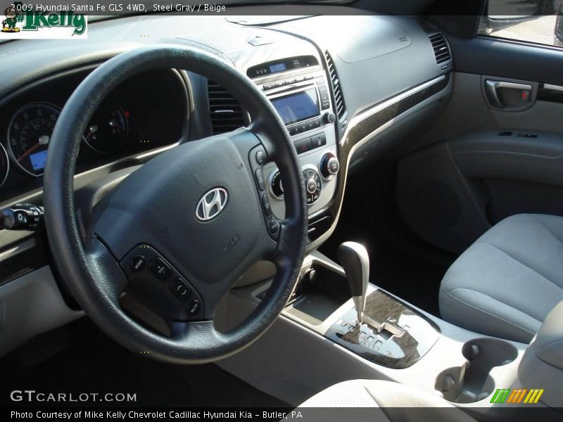 Steel Gray / Beige 2009 Hyundai Santa Fe GLS 4WD