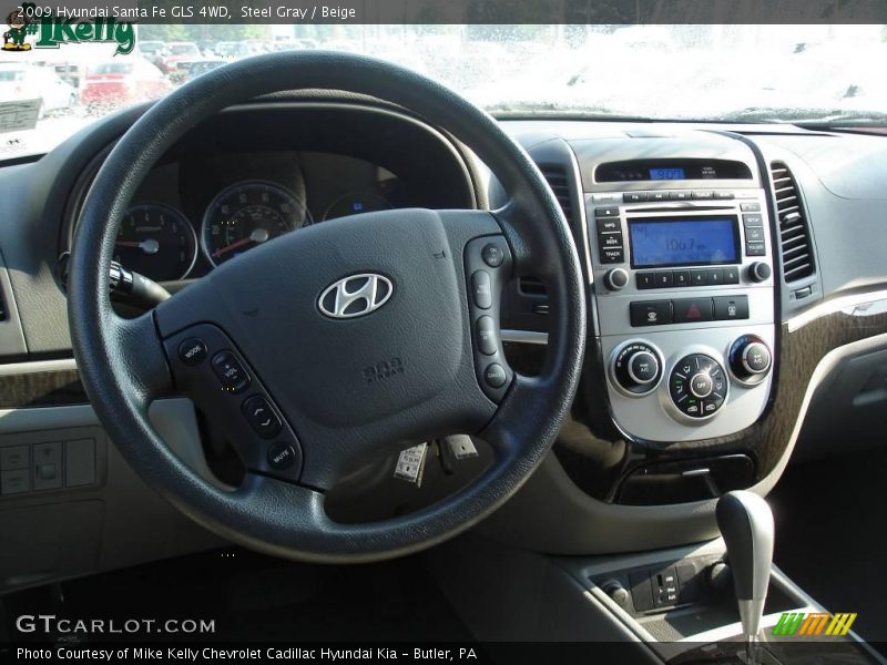Steel Gray / Beige 2009 Hyundai Santa Fe GLS 4WD