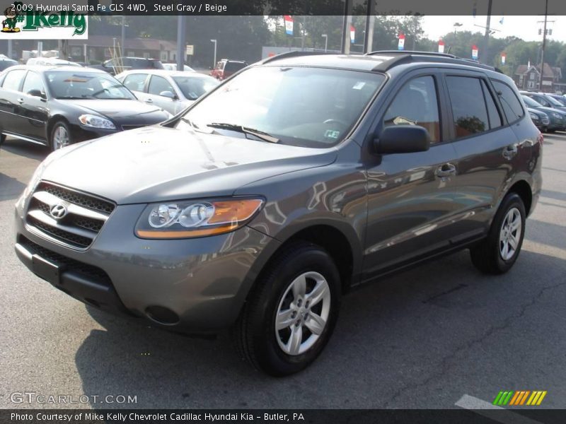 Steel Gray / Beige 2009 Hyundai Santa Fe GLS 4WD