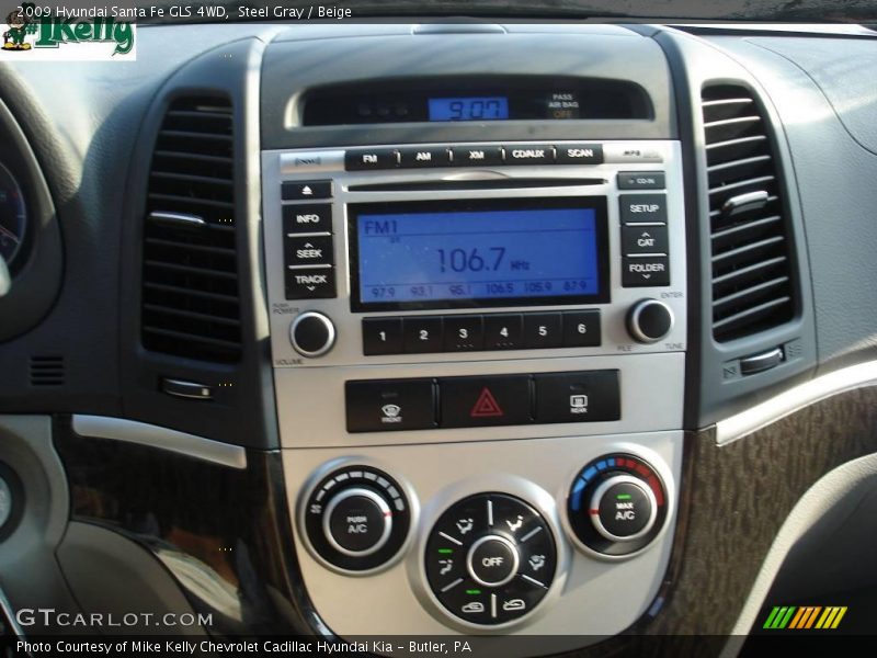 Steel Gray / Beige 2009 Hyundai Santa Fe GLS 4WD