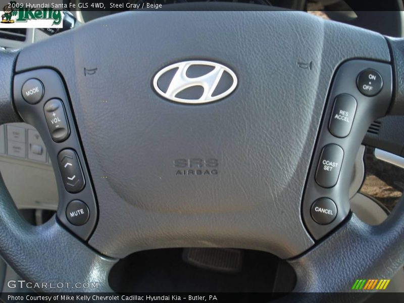 Steel Gray / Beige 2009 Hyundai Santa Fe GLS 4WD