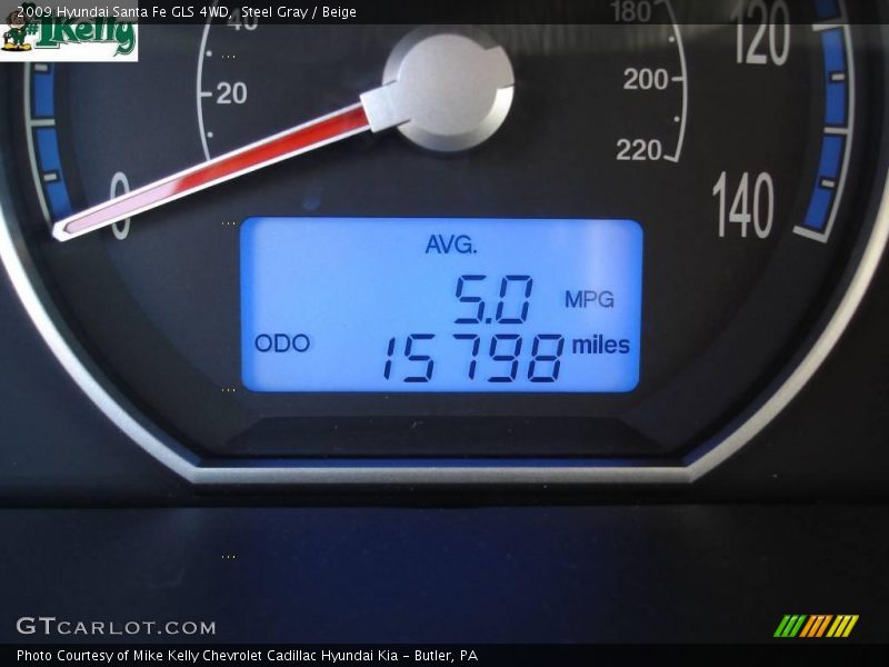 Steel Gray / Beige 2009 Hyundai Santa Fe GLS 4WD