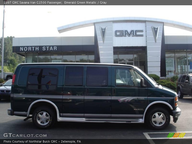 Emerald Green Metallic / Gray 1997 GMC Savana Van G1500 Passenger