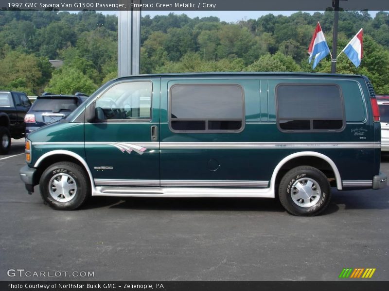 Emerald Green Metallic / Gray 1997 GMC Savana Van G1500 Passenger