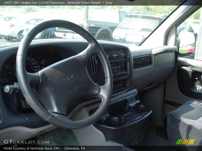 Emerald Green Metallic / Gray 1997 GMC Savana Van G1500 Passenger