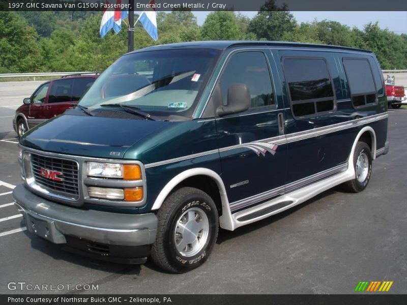 Emerald Green Metallic / Gray 1997 GMC Savana Van G1500 Passenger