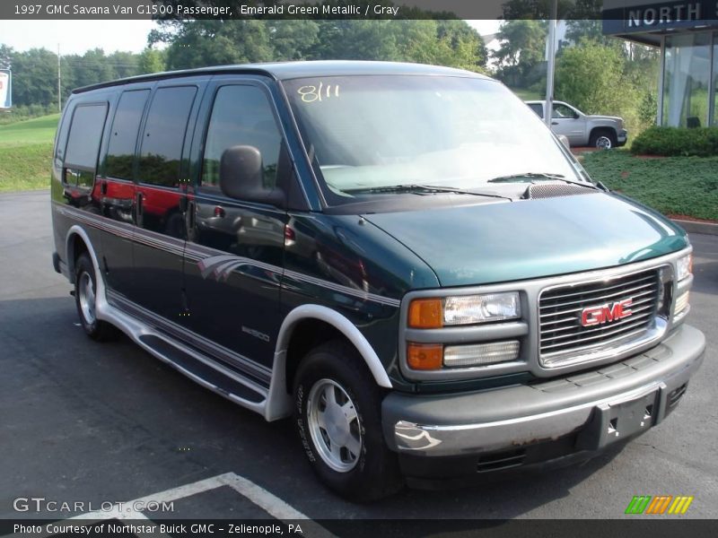Emerald Green Metallic / Gray 1997 GMC Savana Van G1500 Passenger