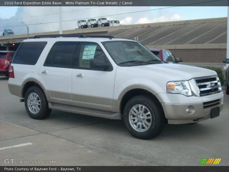 White Platinum Tri-Coat Metallic / Camel 2010 Ford Expedition Eddie Bauer