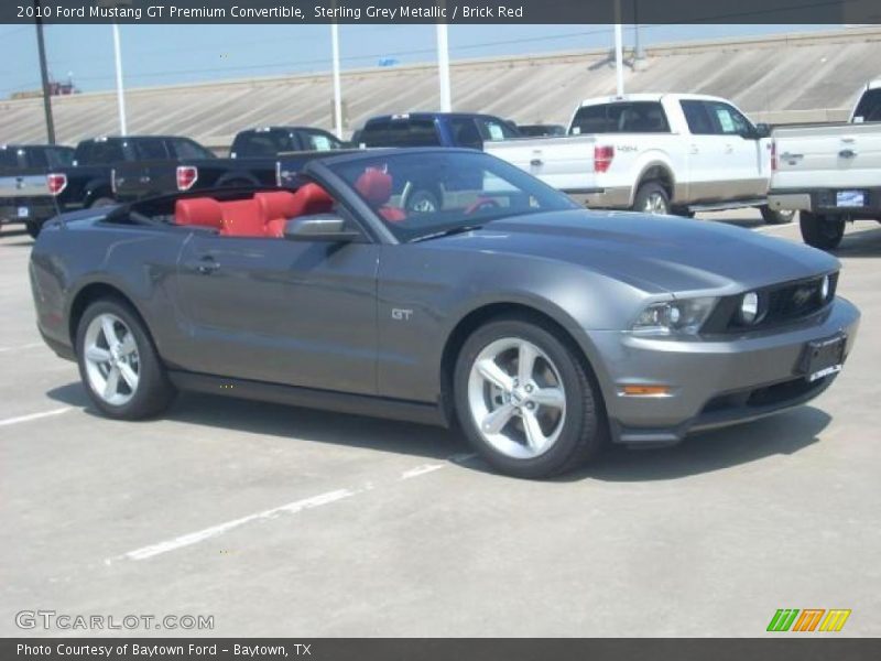 Sterling Grey Metallic / Brick Red 2010 Ford Mustang GT Premium Convertible