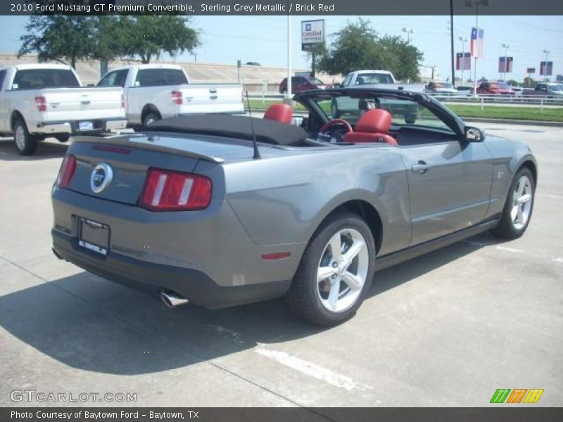 Sterling Grey Metallic / Brick Red 2010 Ford Mustang GT Premium Convertible