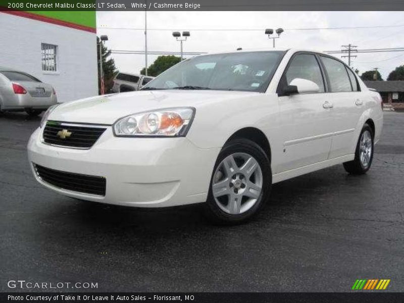 White / Cashmere Beige 2008 Chevrolet Malibu Classic LT Sedan