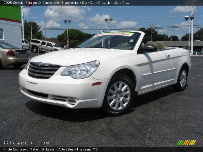 Stone White / Dark Slate Gray/Light Slate Gray 2008 Chrysler Sebring LX Convertible