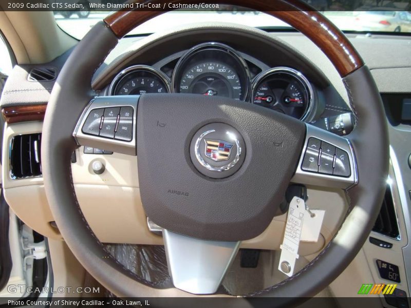 White Diamond Tri-Coat / Cashmere/Cocoa 2009 Cadillac CTS Sedan