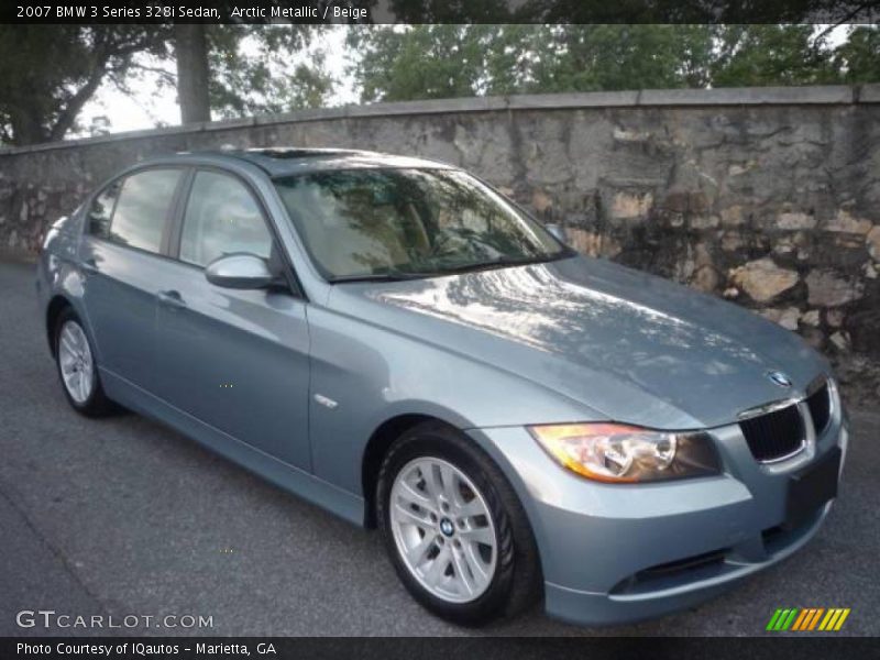 Arctic Metallic / Beige 2007 BMW 3 Series 328i Sedan