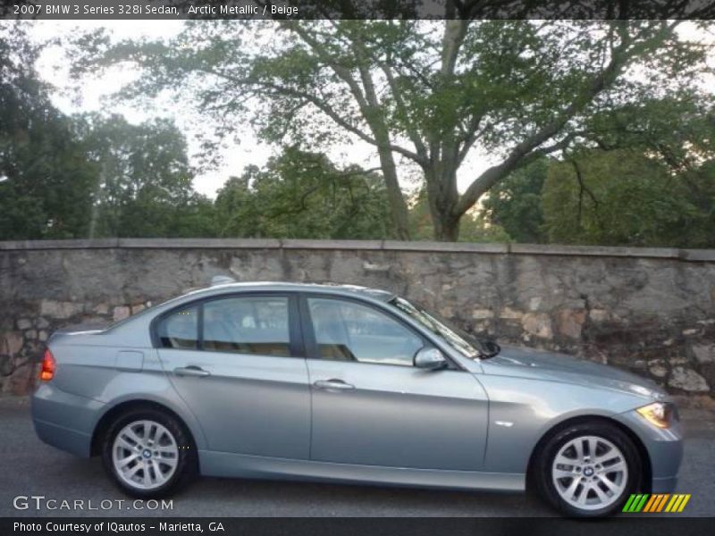 Arctic Metallic / Beige 2007 BMW 3 Series 328i Sedan