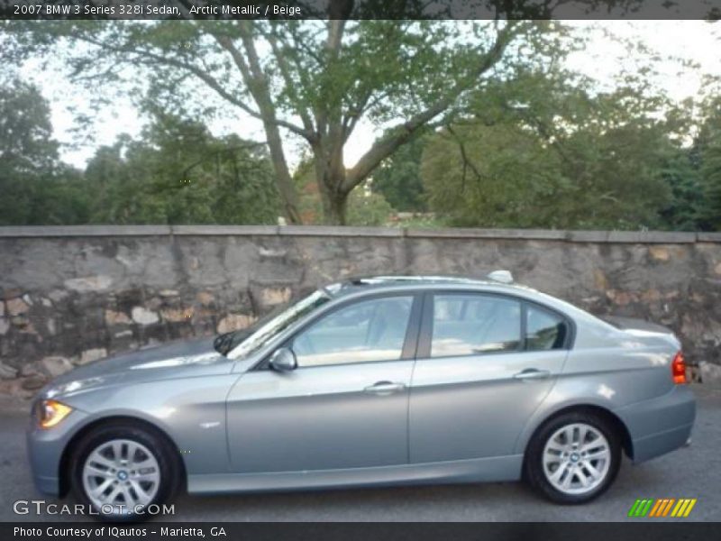 Arctic Metallic / Beige 2007 BMW 3 Series 328i Sedan
