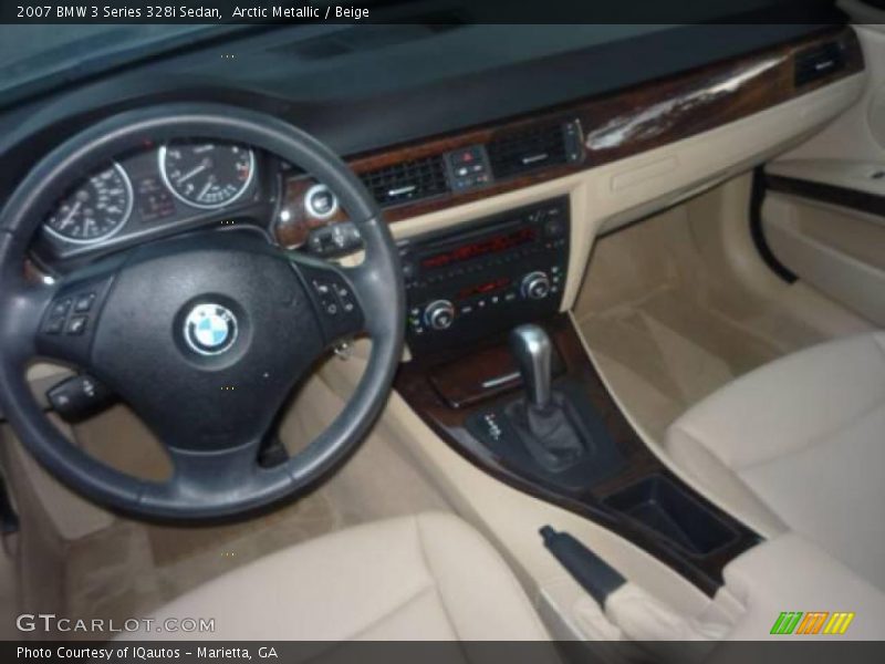 Arctic Metallic / Beige 2007 BMW 3 Series 328i Sedan