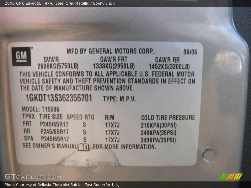 Steel Grey Metallic / Ebony Black 2006 GMC Envoy SLT 4x4