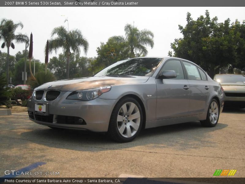 Silver Grey Metallic / Gray Dakota Leather 2007 BMW 5 Series 530i Sedan