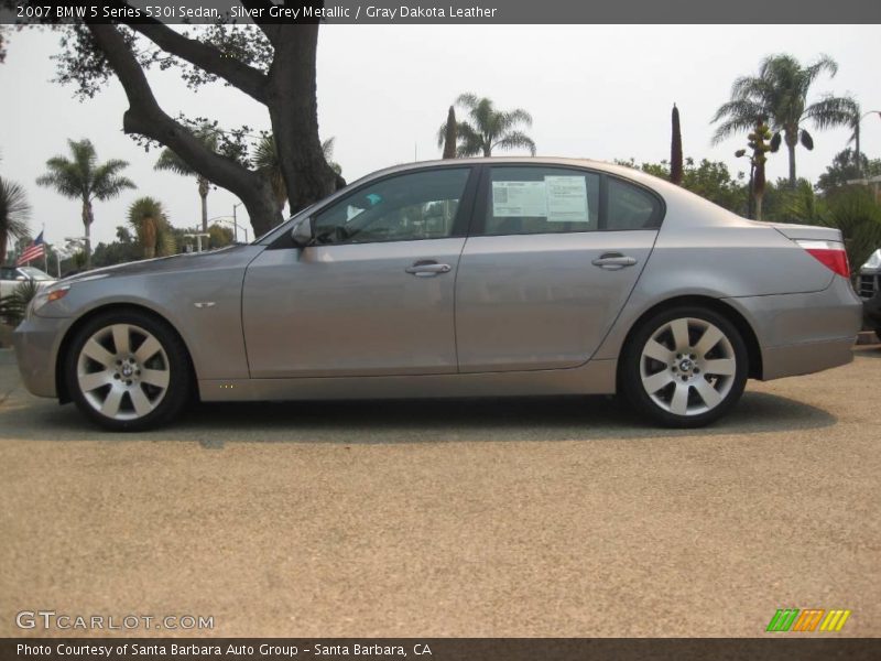 Silver Grey Metallic / Gray Dakota Leather 2007 BMW 5 Series 530i Sedan