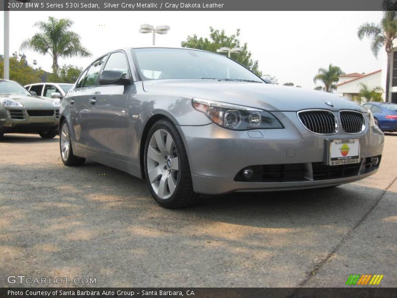 Silver Grey Metallic / Gray Dakota Leather 2007 BMW 5 Series 530i Sedan