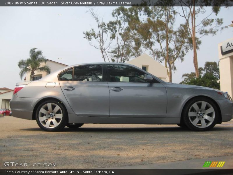Silver Grey Metallic / Gray Dakota Leather 2007 BMW 5 Series 530i Sedan