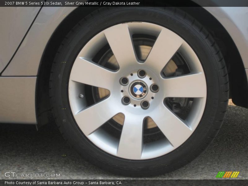 Silver Grey Metallic / Gray Dakota Leather 2007 BMW 5 Series 530i Sedan
