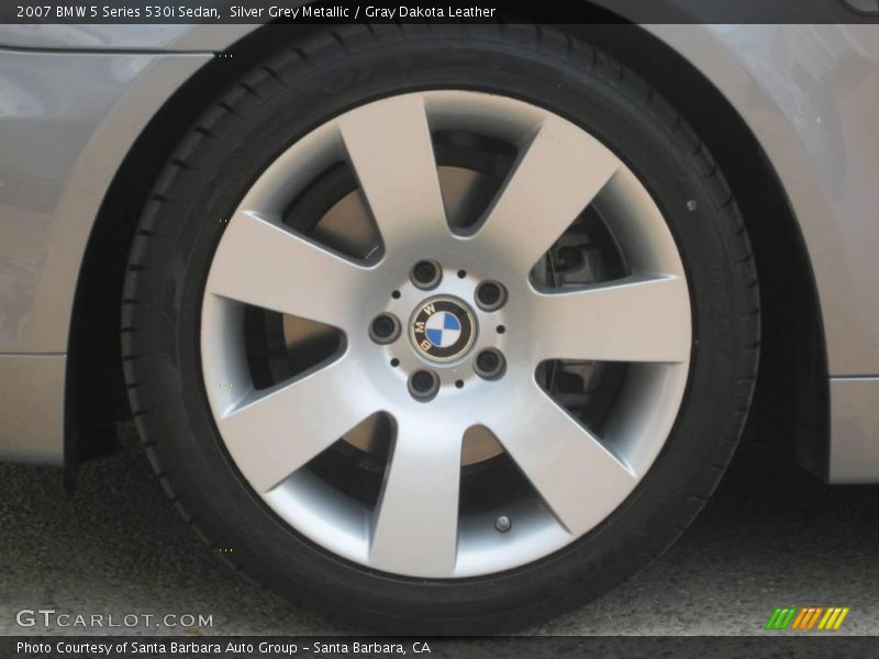 Silver Grey Metallic / Gray Dakota Leather 2007 BMW 5 Series 530i Sedan