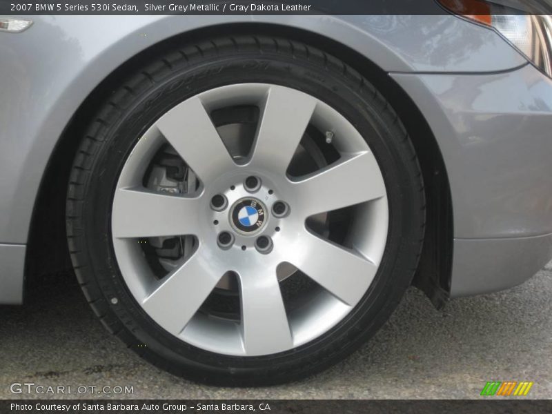 Silver Grey Metallic / Gray Dakota Leather 2007 BMW 5 Series 530i Sedan