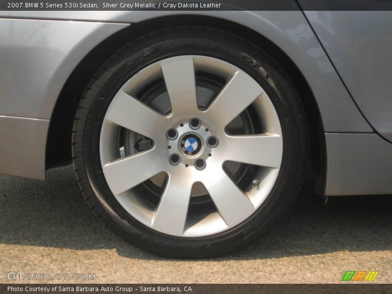 Silver Grey Metallic / Gray Dakota Leather 2007 BMW 5 Series 530i Sedan