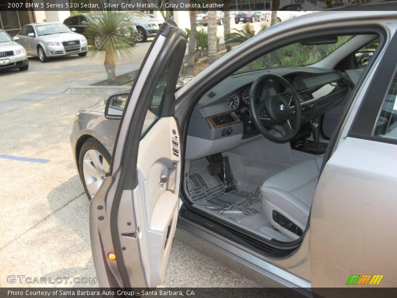 Silver Grey Metallic / Gray Dakota Leather 2007 BMW 5 Series 530i Sedan