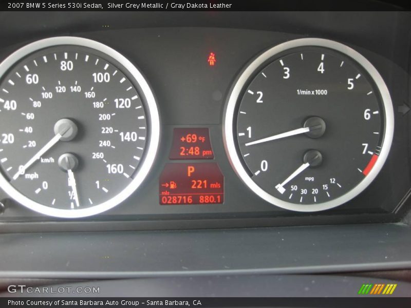 Silver Grey Metallic / Gray Dakota Leather 2007 BMW 5 Series 530i Sedan