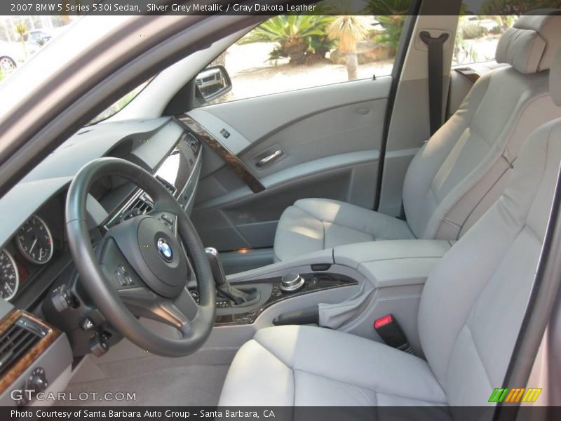 Silver Grey Metallic / Gray Dakota Leather 2007 BMW 5 Series 530i Sedan